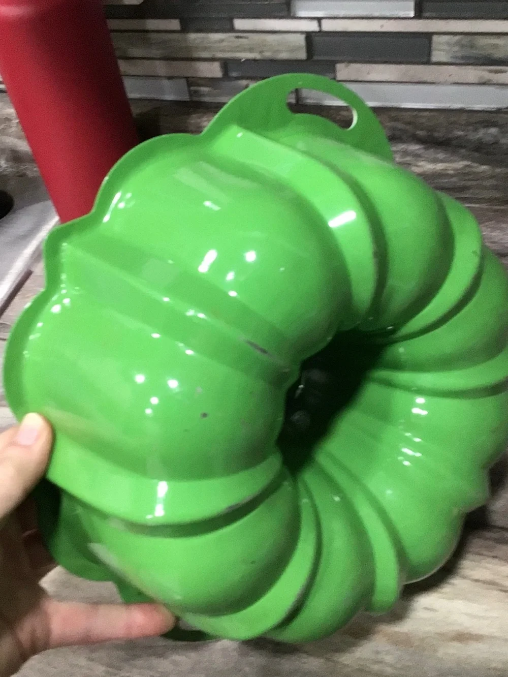 Vintage Nordic Ware Green Bundt Pan 10” Aluminum Nonstick Fluted Tube Cake Mold